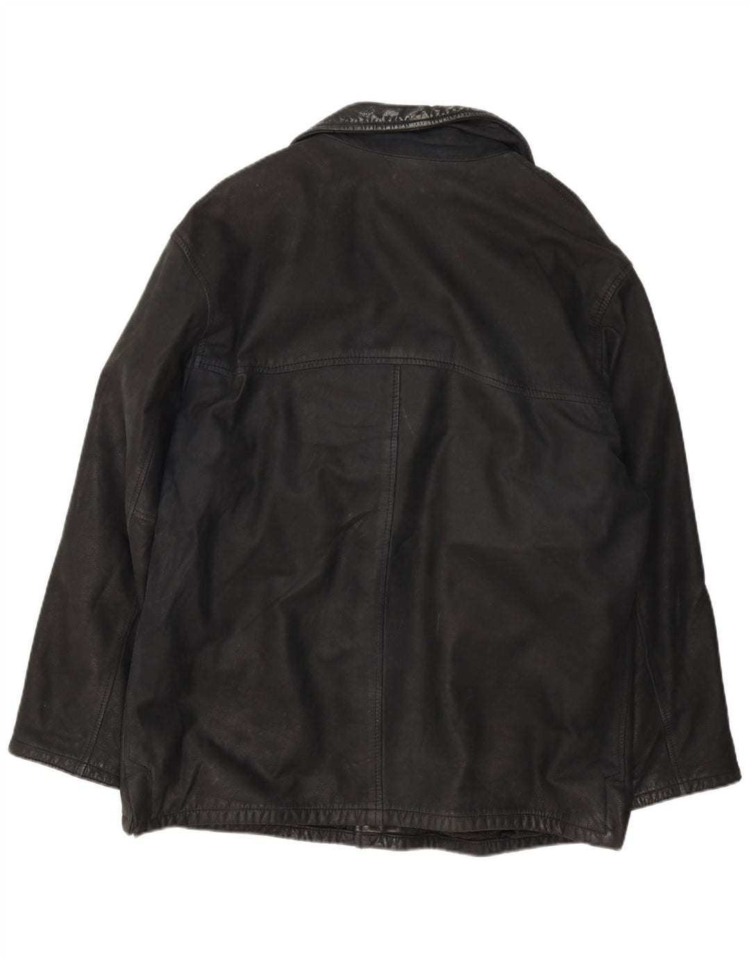 Vintage Mens Leather Jacket UK 42 XL Black Leather