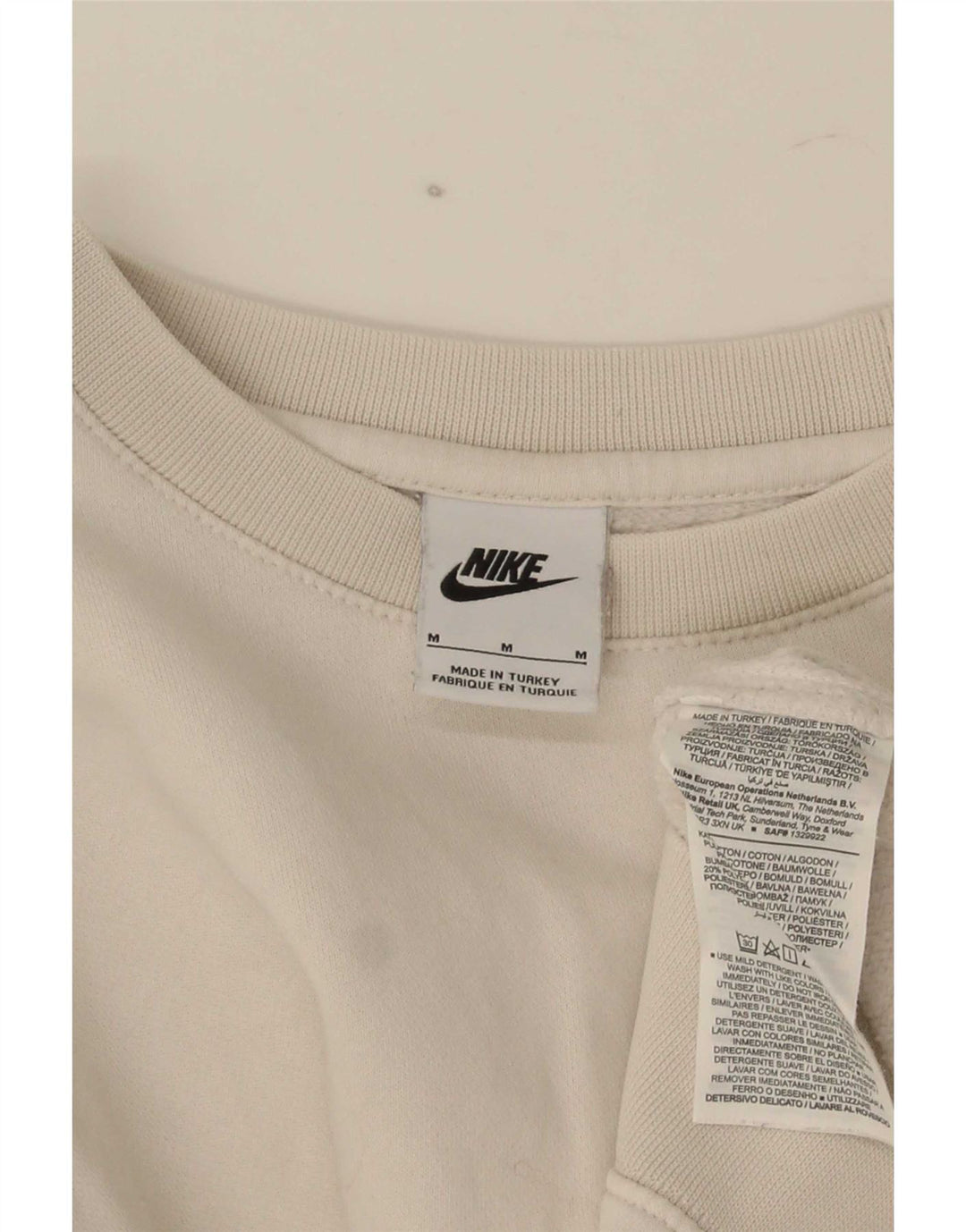 Nike Mens Graphic Sweatshirt Jumper Medium White Cotton
