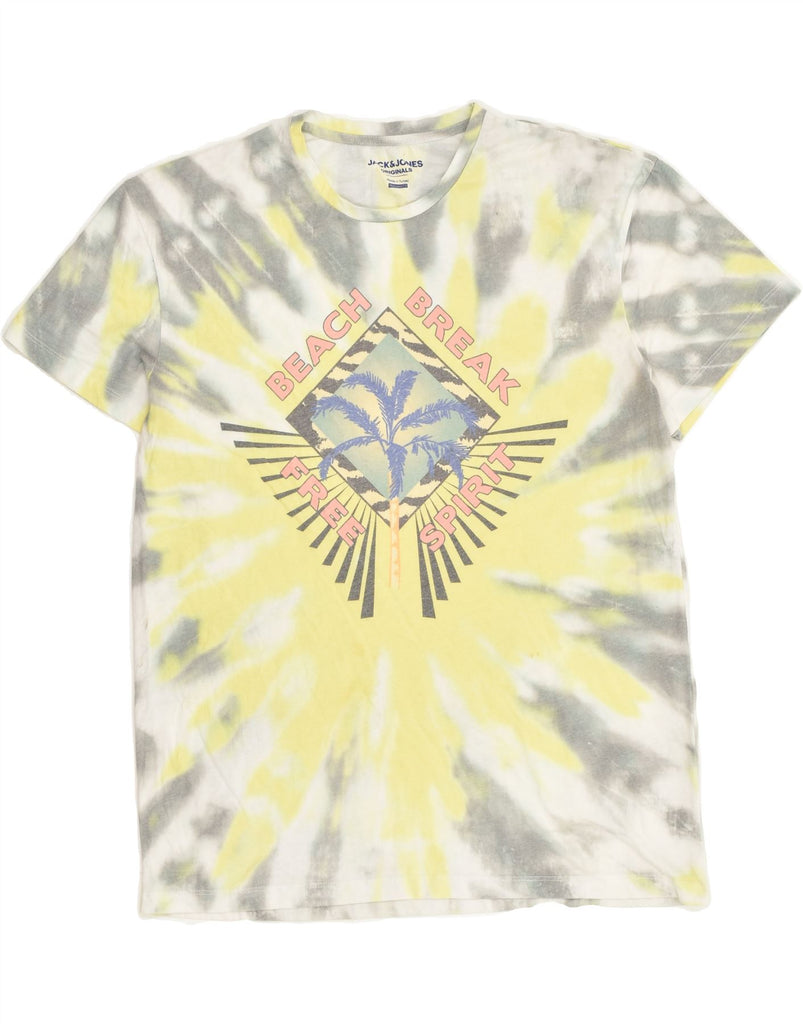 JACK & JONES Mens Relaxed Fit Graphic T-Shirt Top Small Yellow Tie Dye | Vintage Jack & Jones | Thrift | Second-Hand Jack & Jones | Used Clothing | Messina Hembry 