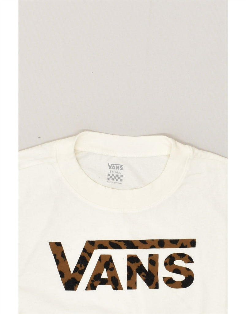 VANS Womens Graphic T-Shirt Top UK 10 Small White Cotton | Vintage Vans | Thrift | Second-Hand Vans | Used Clothing | Messina Hembry 