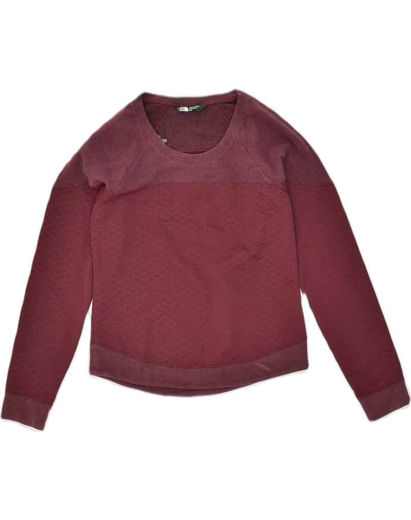 THE NORTH FACE Womens Sweatshirt Jumper UK 10 Small Maroon Colourblock | Vintage The North Face | Thrift | Second-Hand The North Face | Used Clothing | Messina Hembry 