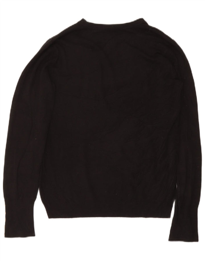 Zara Womens Crew Neck Jumper Sweater UK 14 Large Black