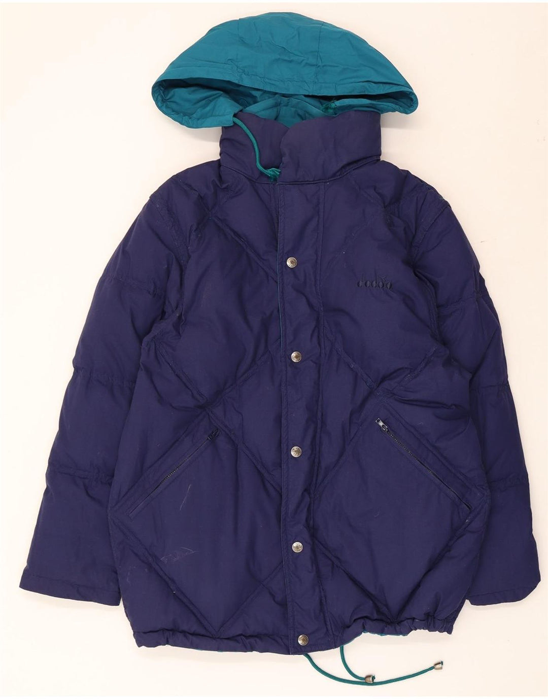 Diadora Mens Reversible Padded Jacket UK 36 Small Blue Polyester