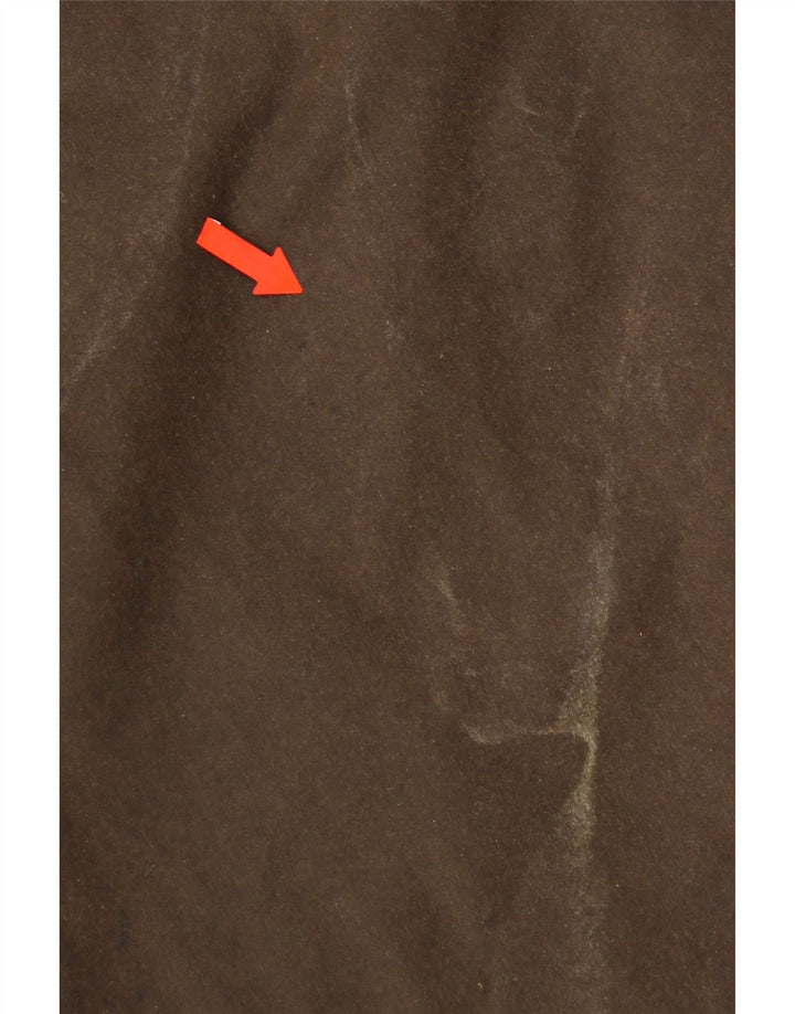 Vintage Mens Waxed Cotton Overcoat UK 40 Large Brown