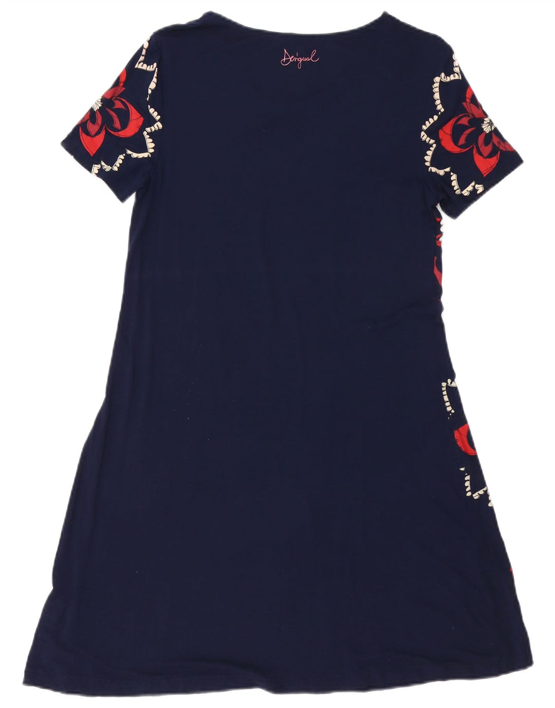 DESIGUAL Womens Graphic A-Line Dress UK 10 Small Navy Blue Floral