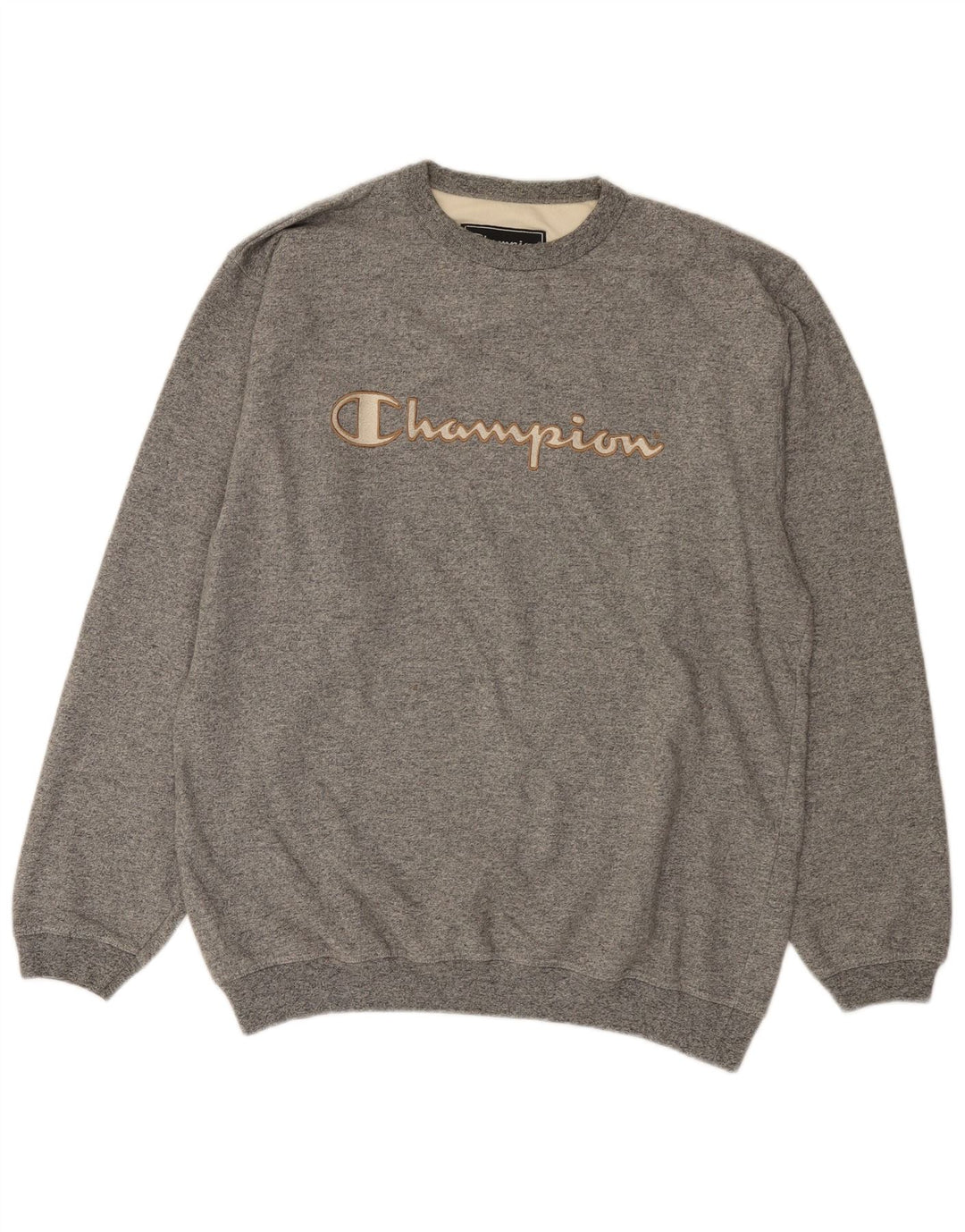 Champion Mens Graphic Sweatshirt Jumper Large Grey Flecked Cotton
