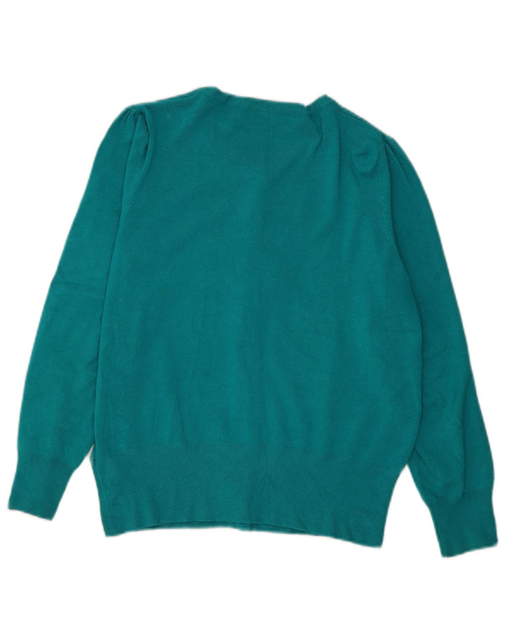 Marks & Spencer Womens Cardigan Sweater UK 16 Large Blue Viscose