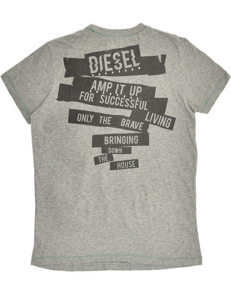 DIESEL Womens Graphic T-Shirt Top UK 18 XL Grey | Vintage Diesel | Thrift | Second-Hand Diesel | Used Clothing | Messina Hembry 