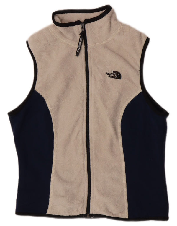 The North Face Womens Fleece Gilet UK 12 Medium Off White Colourblock