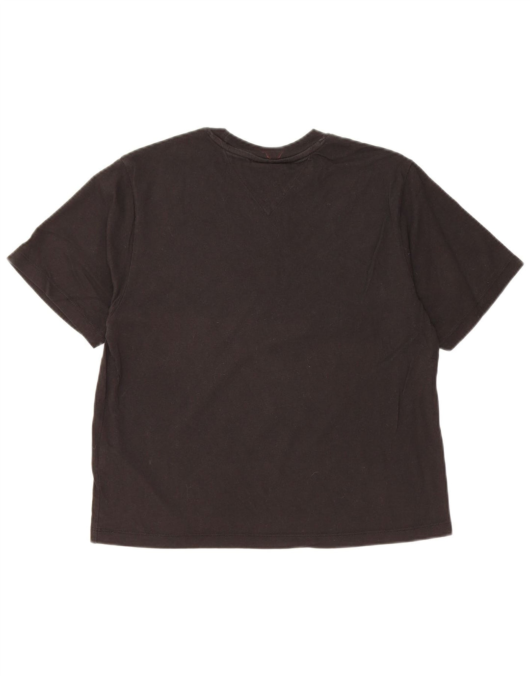 TOMMY HILFIGER Womens Crop Graphic T-Shirt Top UK 10 Small Black Cotton