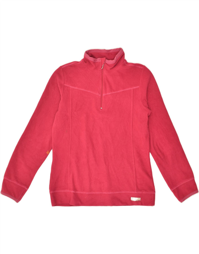 CHAMPION Womens Outdoor Zip Neck Fleece Jumper UK 12 Medium Pink | Vintage Champion | Thrift | Second-Hand Champion | Used Clothing | Messina Hembry 