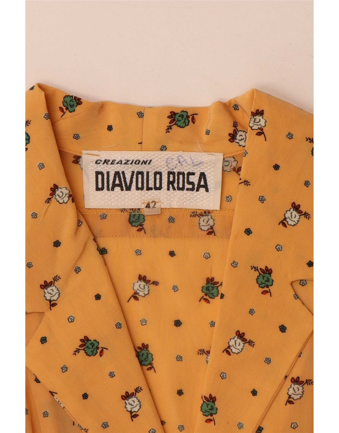 Diavolo Rosa Womens Maxi Pullover Shirt Dress IT 42 Medium Yellow Floral