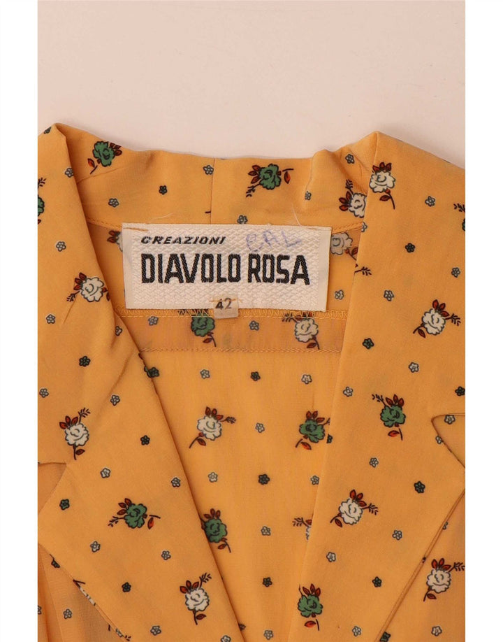 Diavolo Rosa Womens Maxi Pullover Shirt Dress IT 42 Medium Yellow Floral