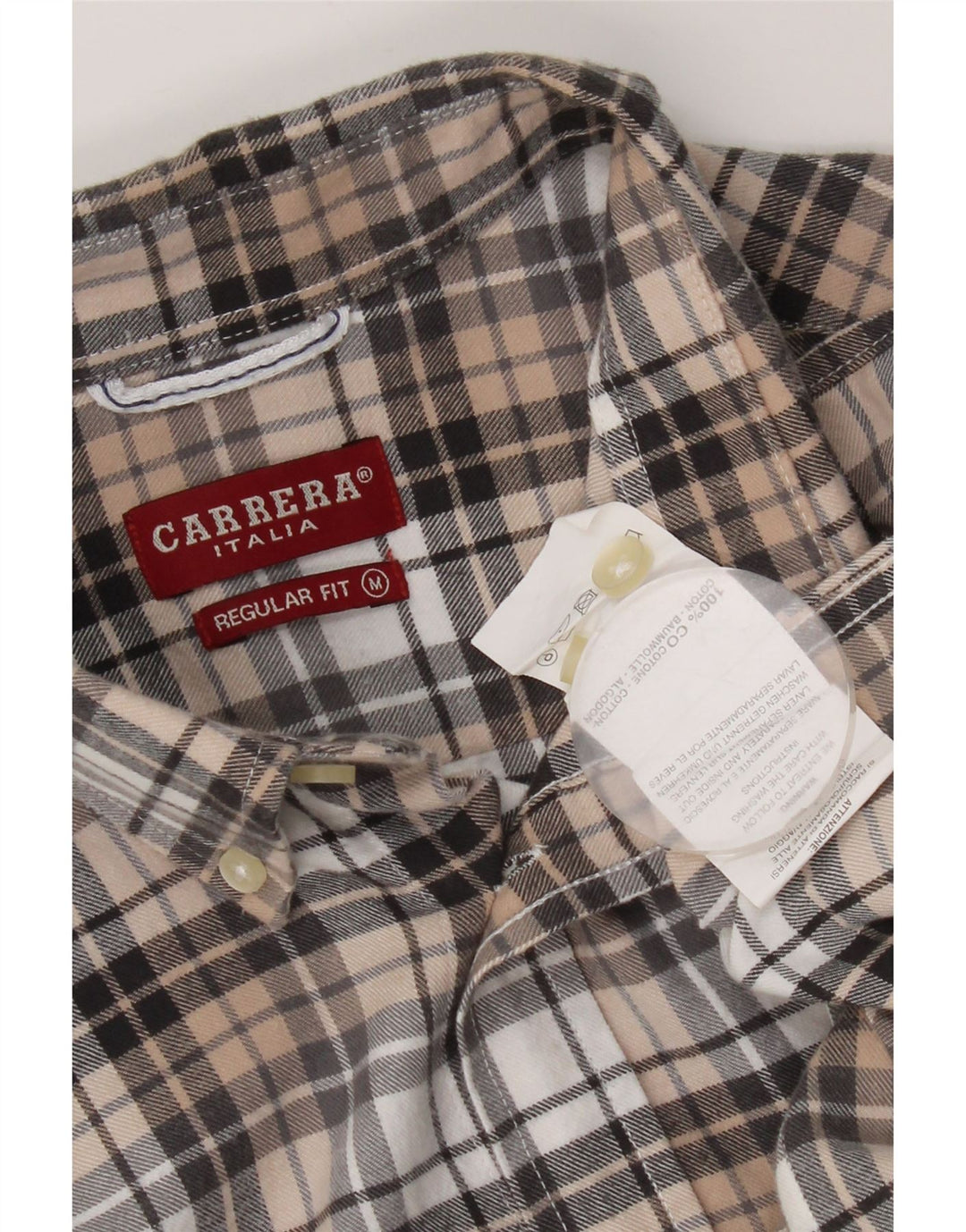 Carrera Mens Regular Fit Flannel Shirt Medium Multicoloured Check Cotton