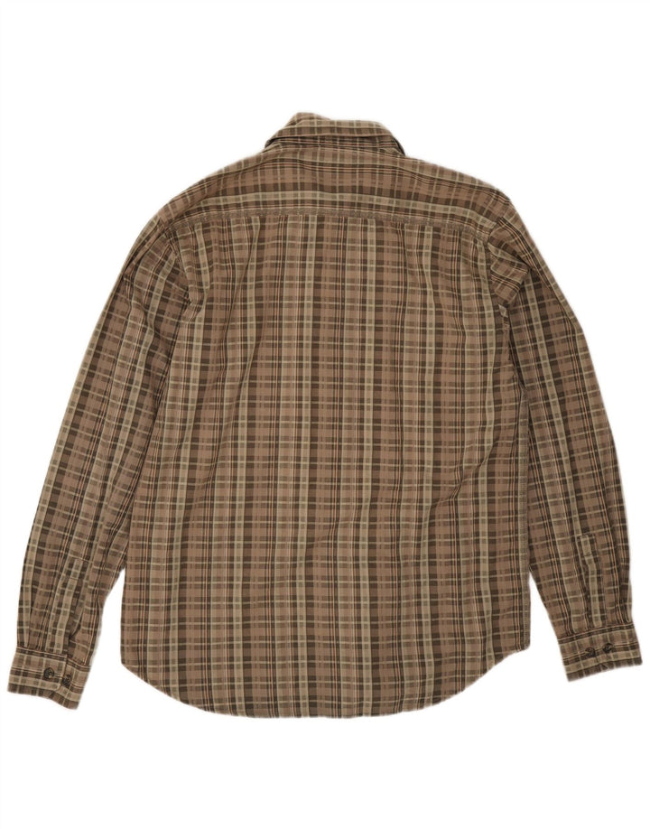 Columbia Mens Shirt Medium Brown Check Cotton