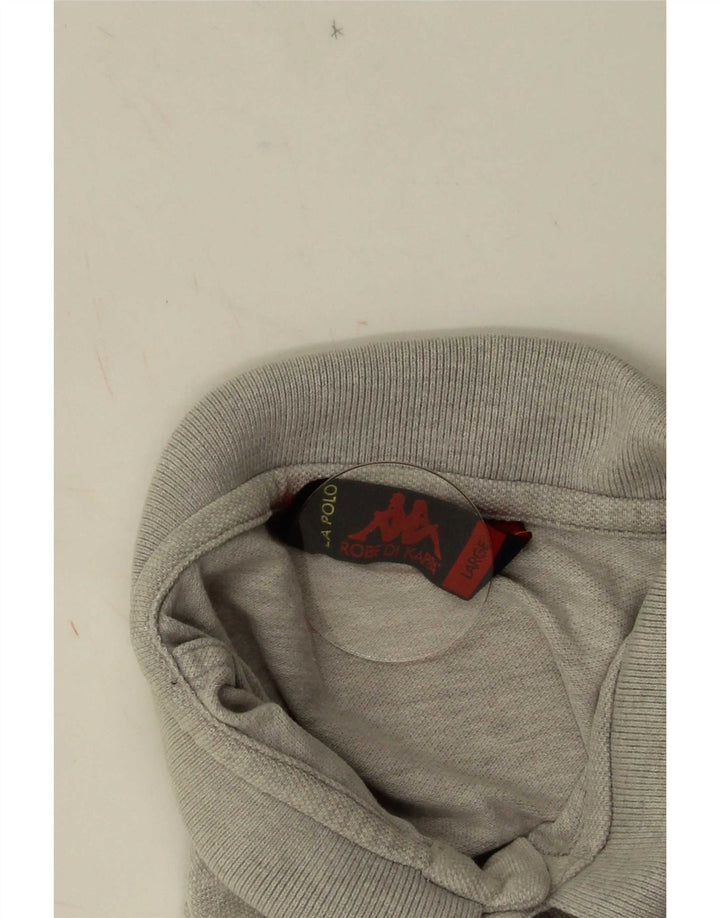Kappa Mens Polo Shirt Large Grey Flecked Cotton