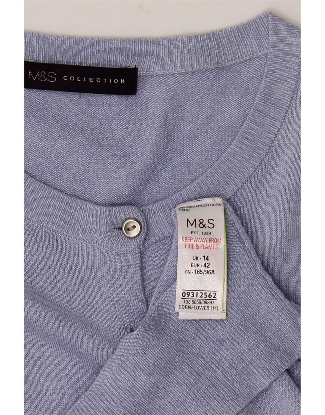 Marks & Spencer Womens Cardigan Sweater UK 14 Large  Blue Viscose
