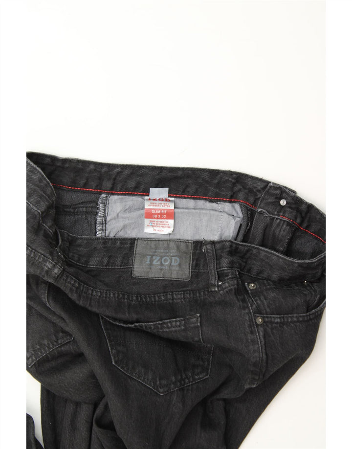 IZOD Mens Slim Jeans W38 L32 Black Cotton Vintage Izod and Second-Hand Izod from Messina Hembry 