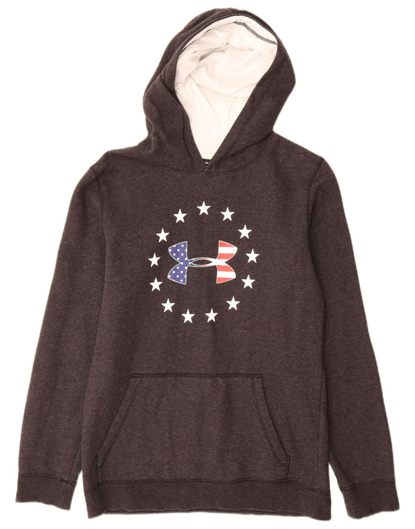 Under Armour Boys Cold Gear Graphic Hoodie Jumper 13-14 Years XL Grey