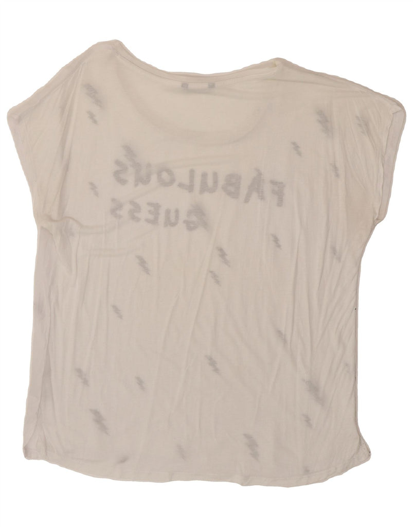 GUESS Womens Graphic T-Shirt Top UK 16 Large White Vintage Guess and Second-Hand Guess from Messina Hembry 