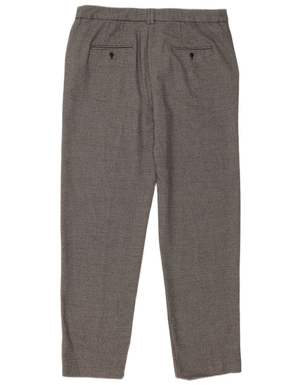 Marks & Spencer Womens Suit Trousers UK 14 Large W36 L31 Grey Geometric