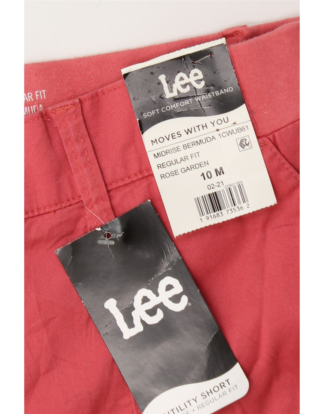 Lee Womens Mid Rise Regular Fit Bermuda Shorts US 10 Large W30 Pink Cotton
