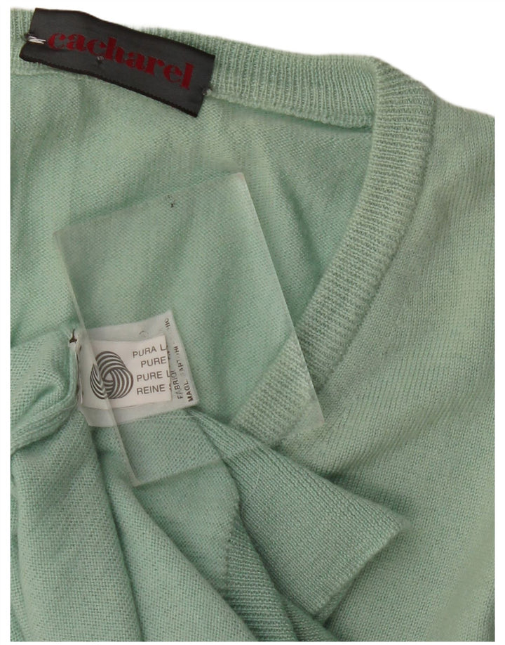 Cacharel Mens Vest Tank Top Large Green Virgin Wool