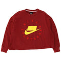 Nike Womens Oversized Crop Graphic Sweatshirt Jumper UK 14 Medium Red