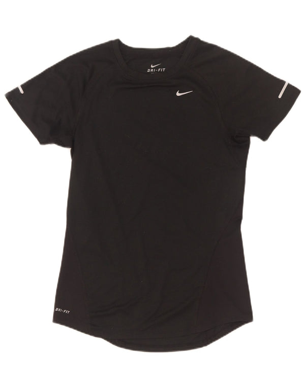 Nike Womens Dri Fit T-Shirt Top UK 6 XS Black