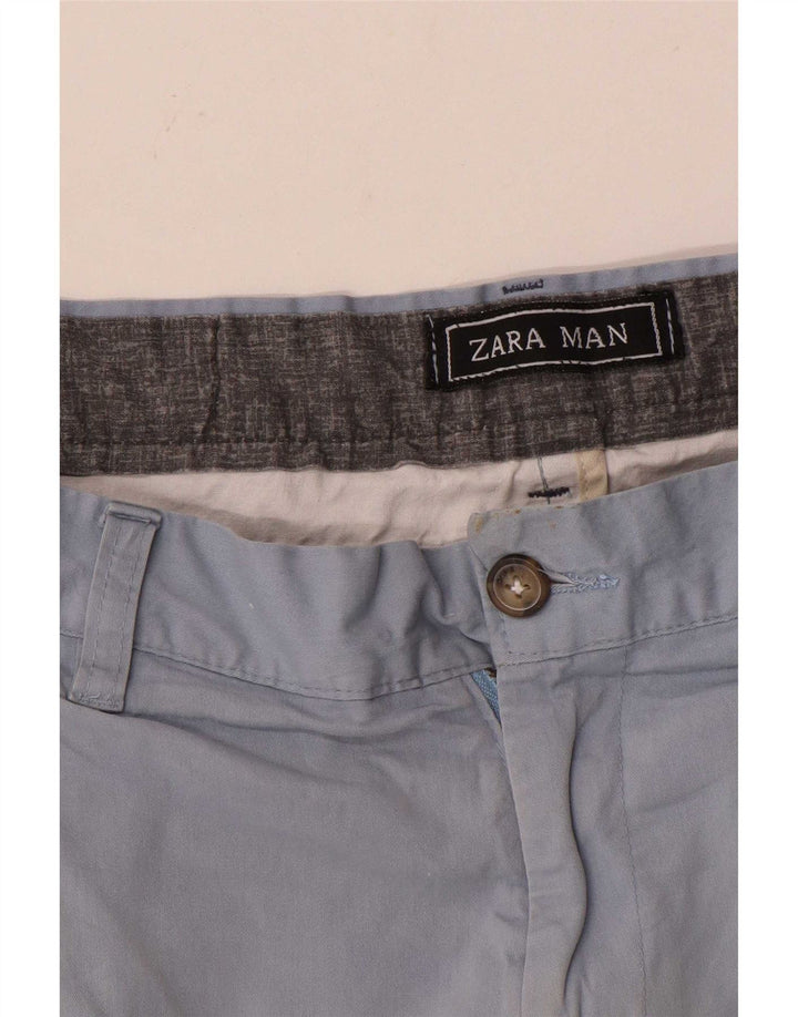 Zara Mens Slim Chino Trousers W32 L30 Blue