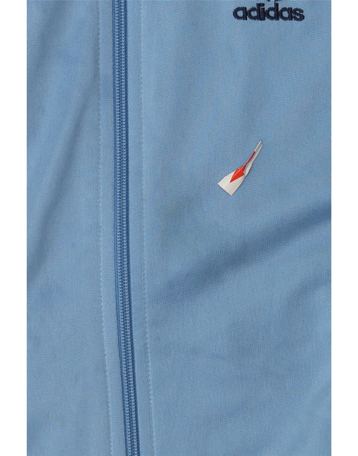 Adidas Boys Tracksuit Top Jacket 9-10 Years Blue Polyester