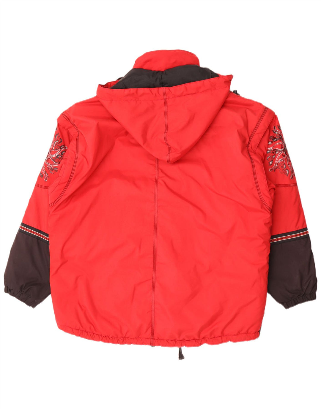 Killtec Mens Graphic Hooded Ski Jacket UK 42 XL Red Colourblock Polyester