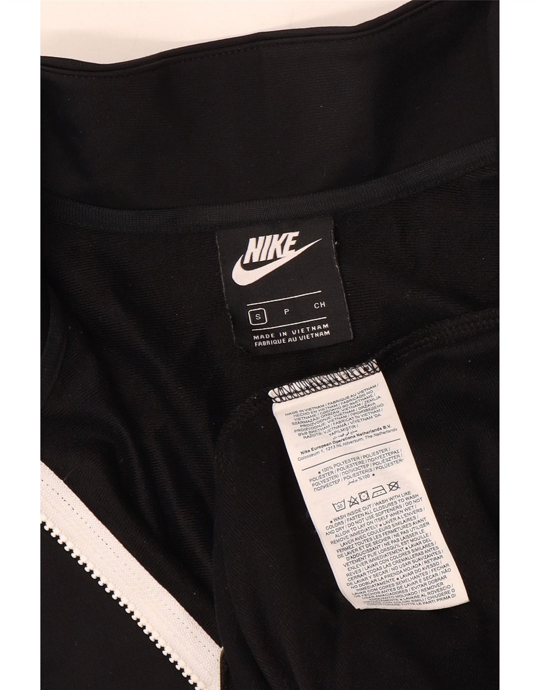 NIKE Womens Tracksuit Top Jacket UK 10 Small Black Polyester