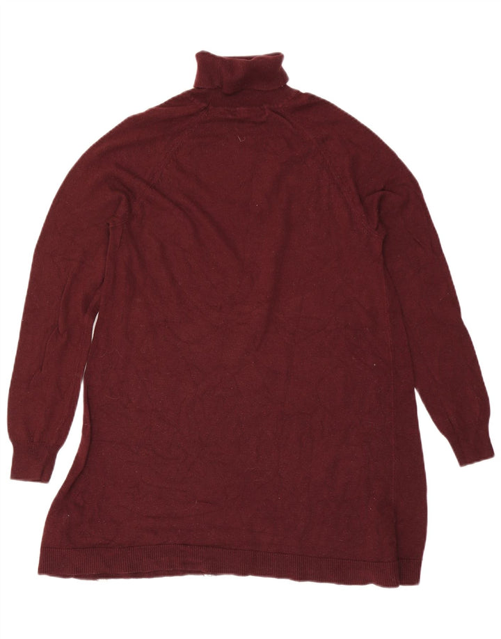 Marks & Spencer Womens Roll Neck Jumper Sweater UK 10 Small Burgundy