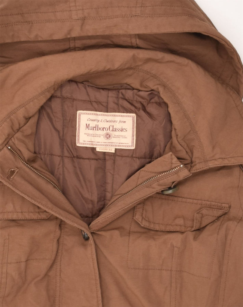 MARLBORO CLASSICS Womens Hooded Windbreaker Coat EU 44 XL Brown Cotton | Vintage Marlboro Classics | Thrift | Second-Hand Marlboro Classics | Used Clothing | Messina Hembry 