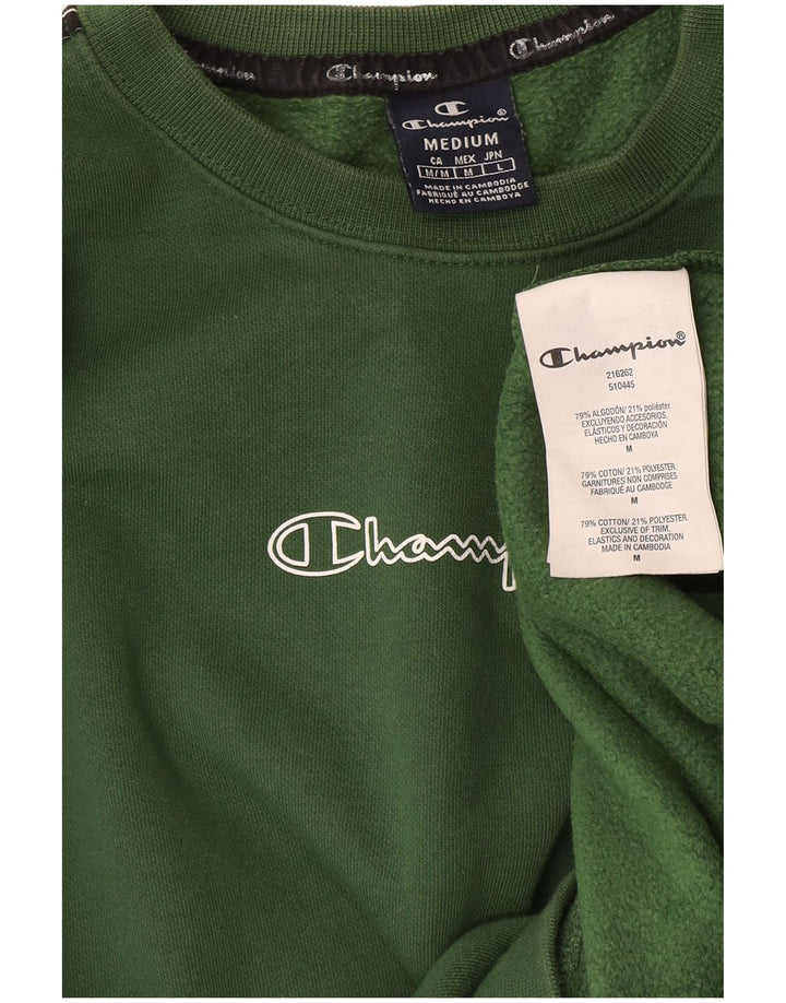 Champion Mens Graphic Sweatshirt Jumper Medium Green Cotton