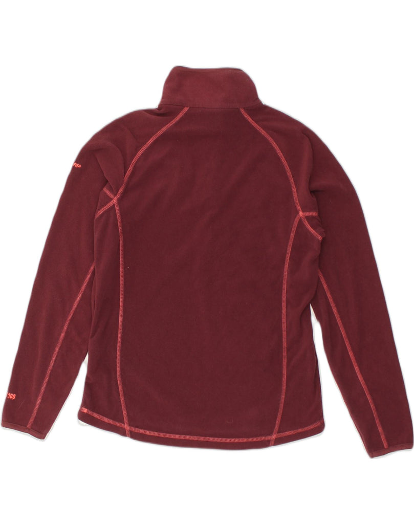 TRESPASS Womens Zip Neck Fleece Jumper UK 12 Medium Maroon Polyester | Vintage Trespass | Thrift | Second-Hand Trespass | Used Clothing | Messina Hembry 