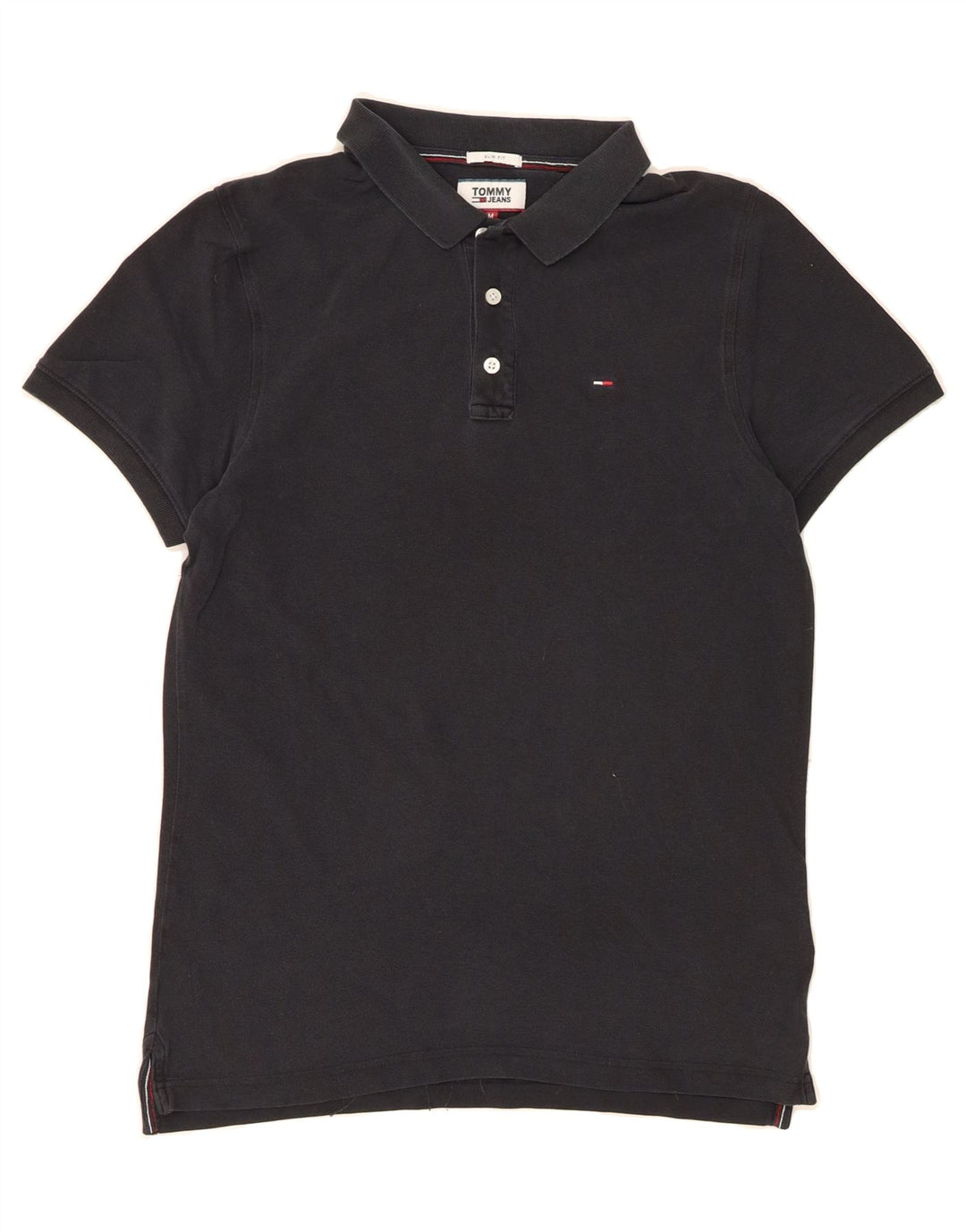 TOMMY HILFIGER Mens Slim Fit Polo Shirt Medium Black Cotton Vintage Tommy Hilfiger and Second-Hand Tommy Hilfiger from Messina Hembry 