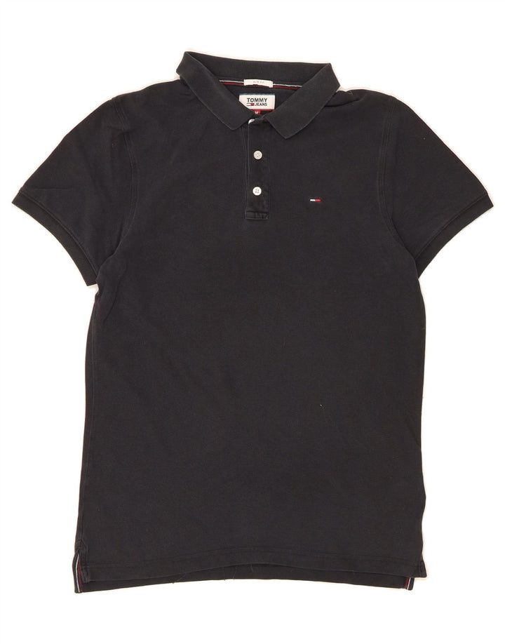 TOMMY HILFIGER Mens Slim Fit Polo Shirt Medium Black Cotton Vintage Tommy Hilfiger and Second-Hand Tommy Hilfiger from Messina Hembry 