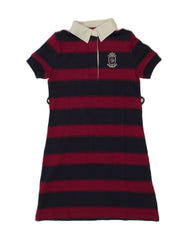 TOMMY HILFIGER Girls Polo Dress 8-9 Years Medium  Red Striped Cotton