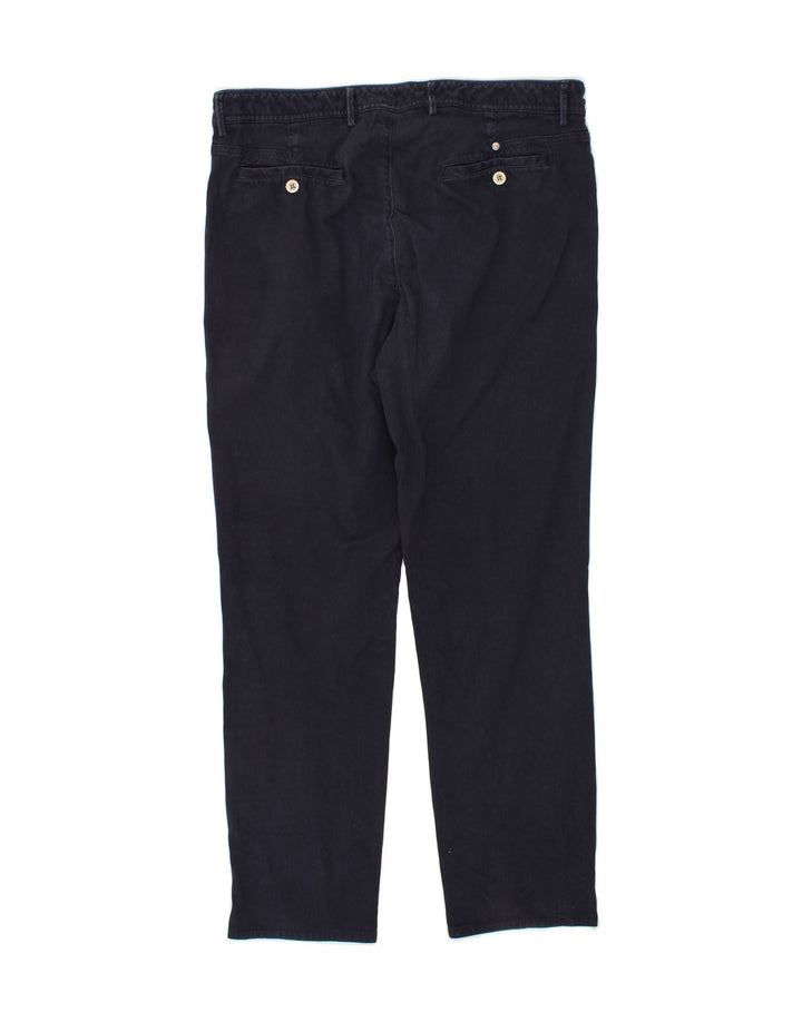 MASSIMO DUTTI Mens Slim Casual Trousers W34 L30 Navy Blue