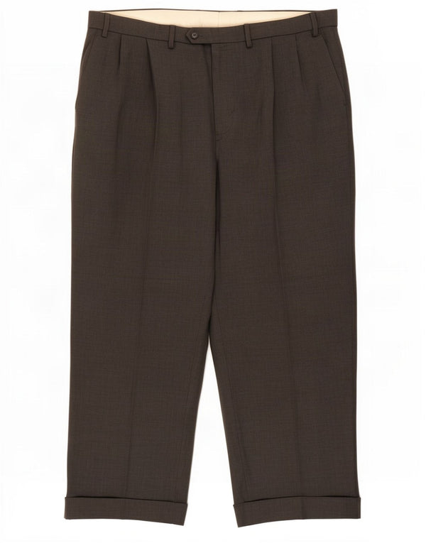 Marks & Spencer Mens Pegged Casual Trousers W40 L29 Grey Polyester