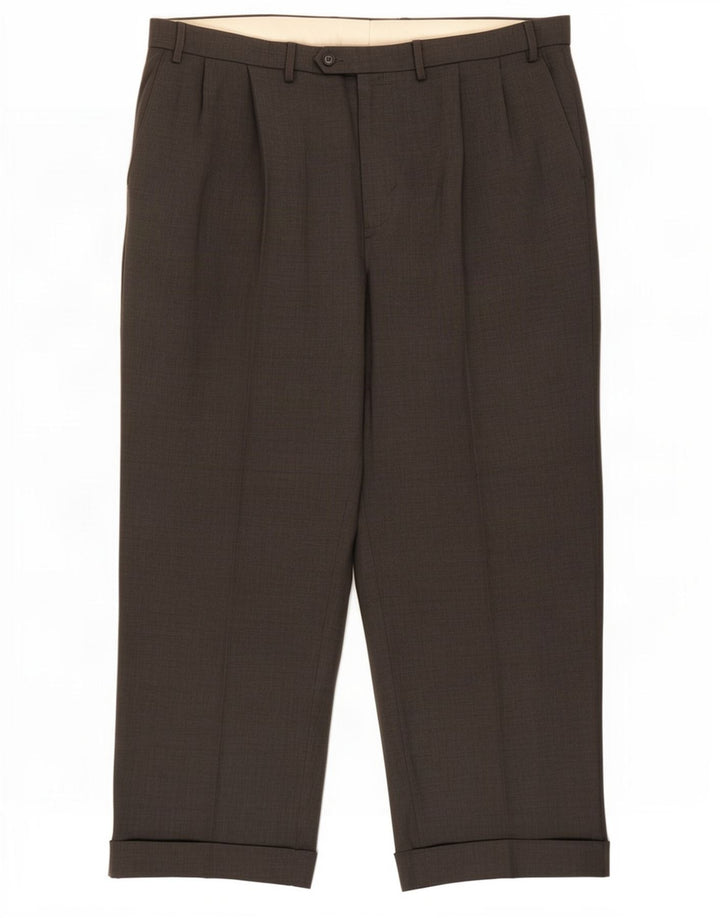 Marks & Spencer Mens Pegged Casual Trousers W40 L29 Grey Polyester