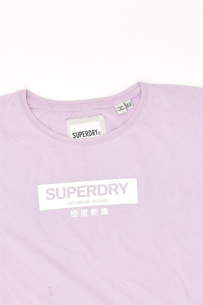 SUPERDRY Womens Graphic T-Shirt Top UK 14 Large  Pink Cotton | Vintage Superdry | Thrift | Second-Hand Superdry | Used Clothing | Messina Hembry 