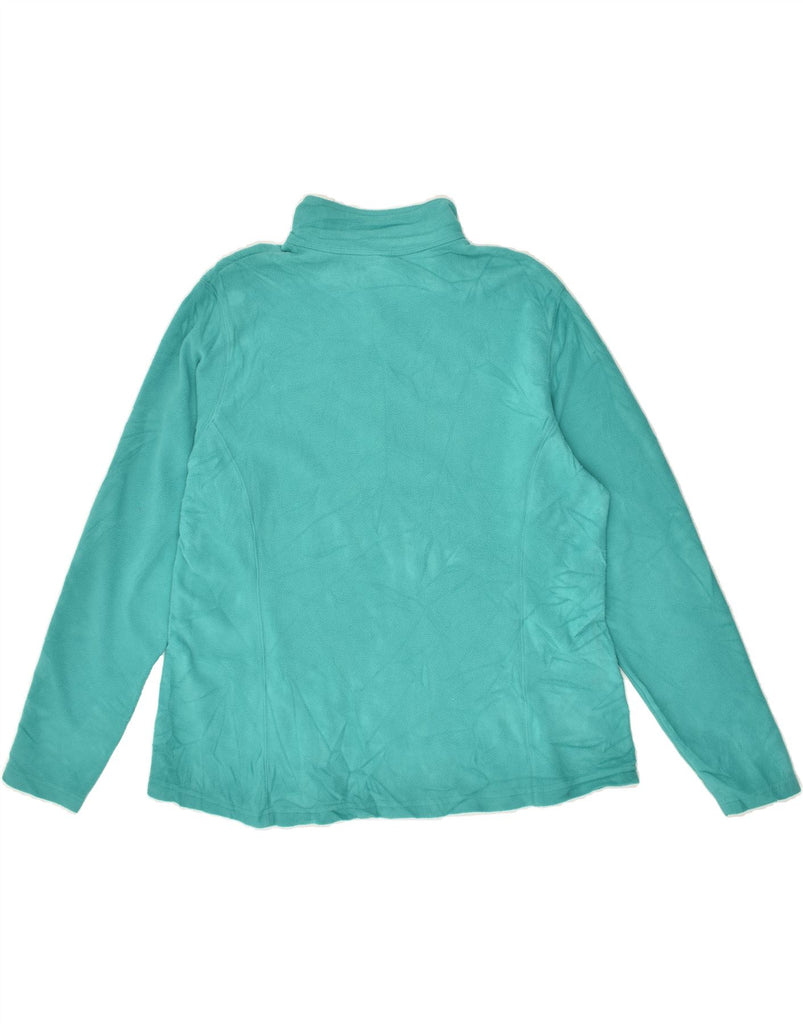 EDDIE BAUER Womens Zip Neck Fleece Jumper UK 16 Large Turquoise Polyester | Vintage Eddie Bauer | Thrift | Second-Hand Eddie Bauer | Used Clothing | Messina Hembry 