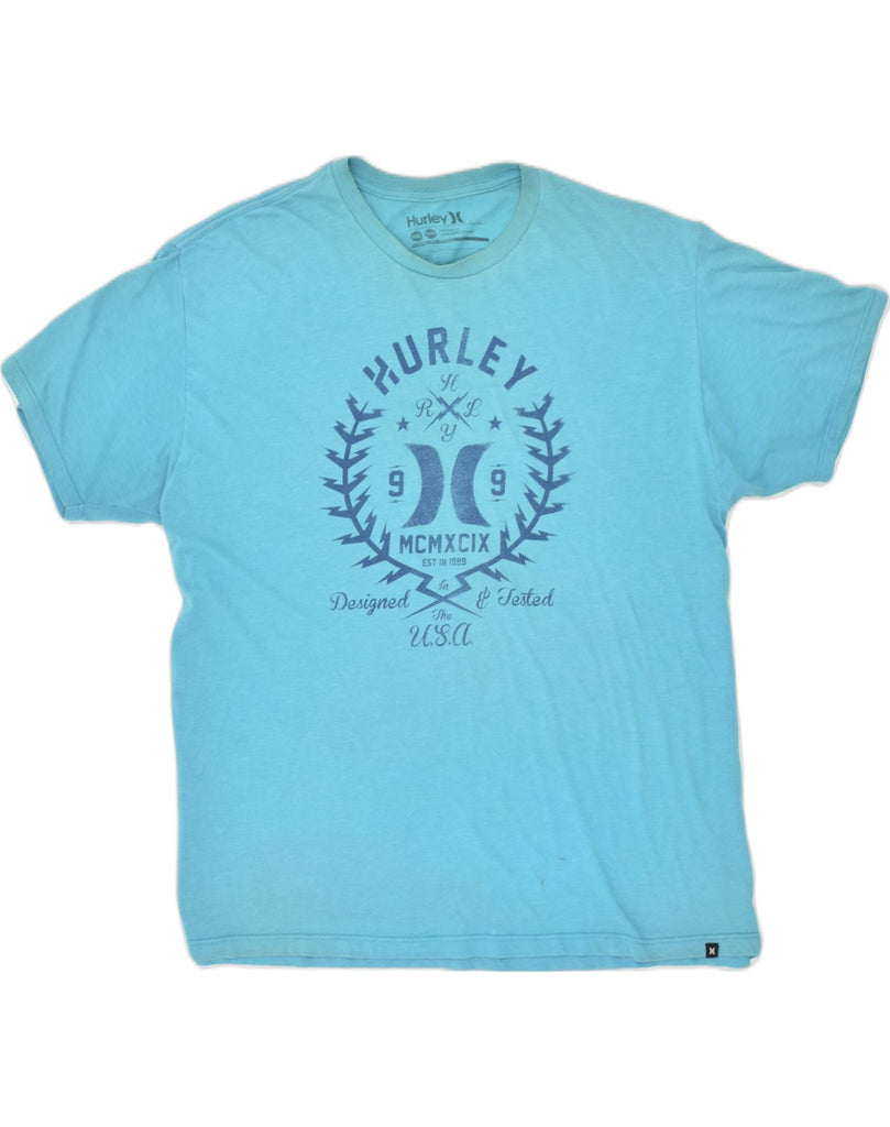 HURLEY Mens T-Shirt Top 2XL Blue Cotton | Vintage Hurley | Thrift | Second-Hand Hurley | Used Clothing | Messina Hembry 