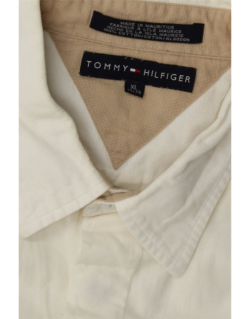 TOMMY HILFIGER Mens Shirt XL White Cotton Vintage Tommy Hilfiger and Second-Hand Tommy Hilfiger from Messina Hembry 