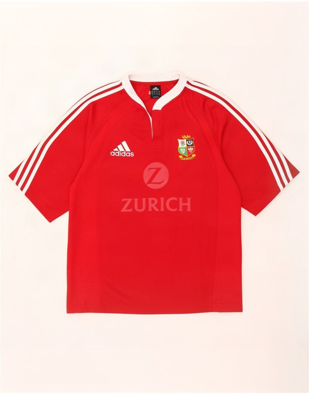 Adidas Mens Zurich Graphic T-Shirt Top Medium Red Colourblock Polyester