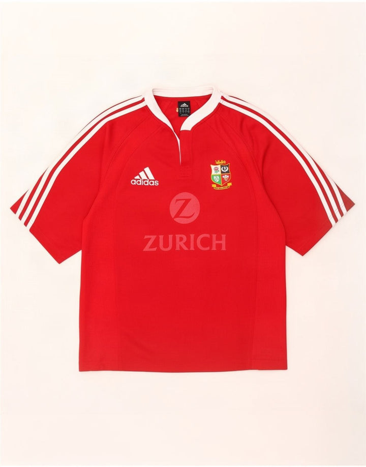 Adidas Mens Zurich Graphic T-Shirt Top Medium Red Colourblock Polyester