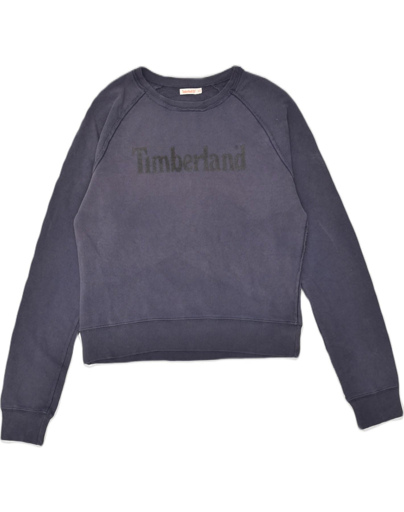 TIMBERLAND Womens Graphic Sweatshirt Jumper UK 18 XL Navy Blue Cotton | Vintage Timberland | Thrift | Second-Hand Timberland | Used Clothing | Messina Hembry 